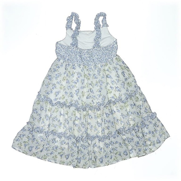 Jonna Michelle | Girls Chic Blue and White Floral Dress - Picture 2 of 2